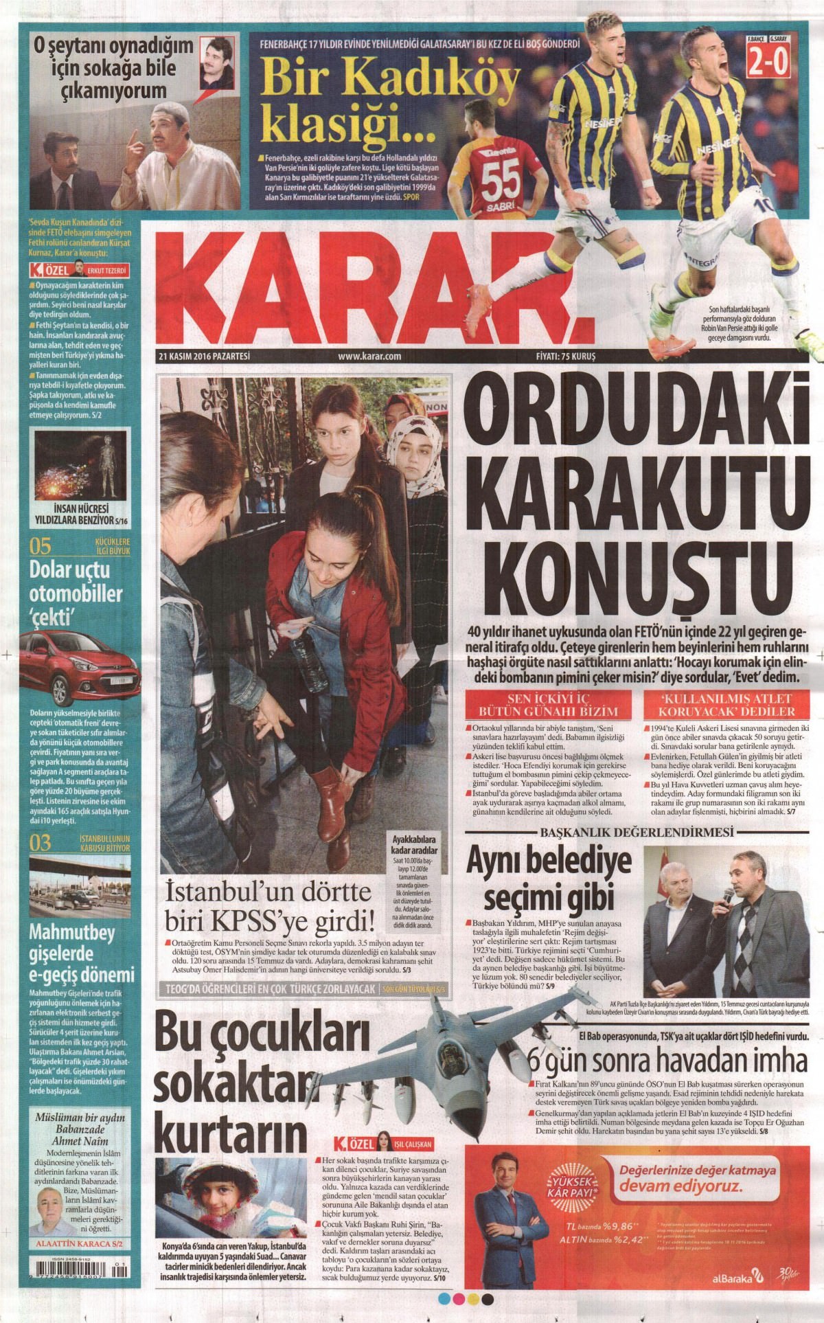 21 Kasım 2016 gazete manşetleri - 541