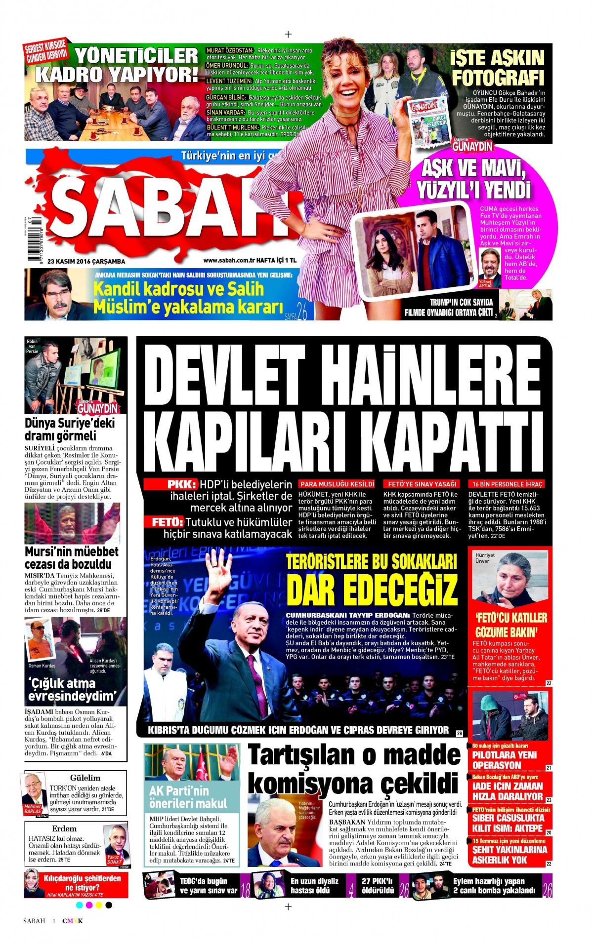23 Kasım 2016 gazete manşetleri - 596