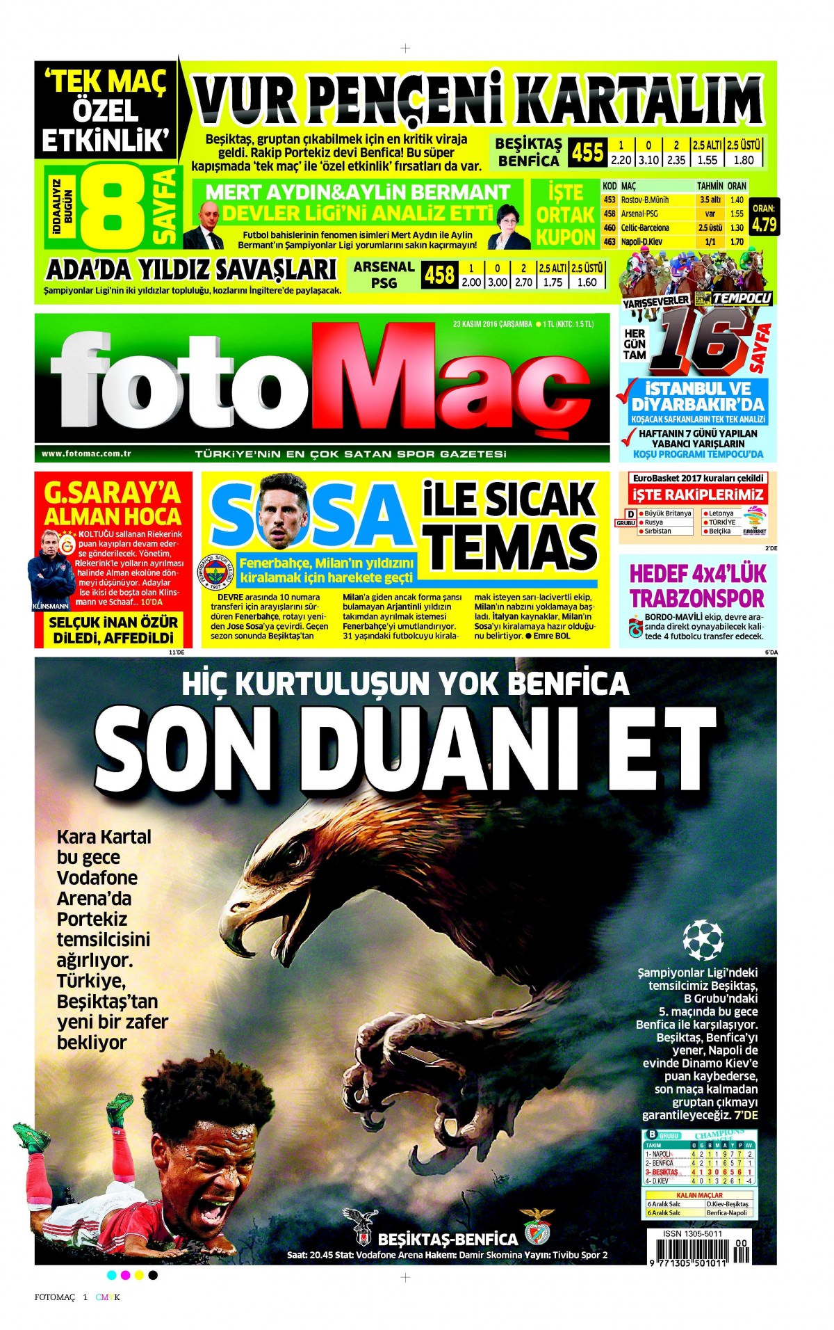 23 Kasım 2016 gazete manşetleri - 948