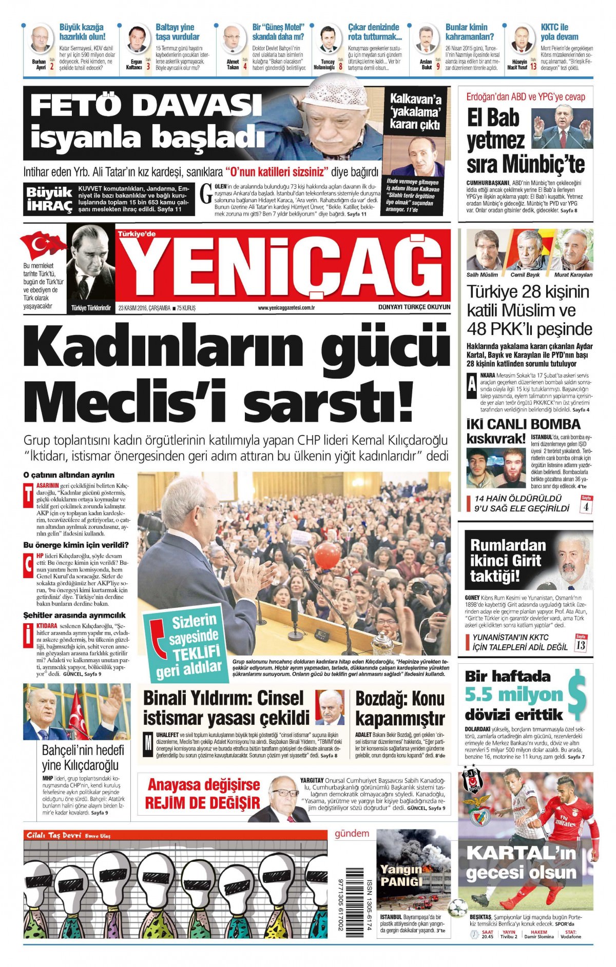 23 Kasım 2016 gazete manşetleri - 528