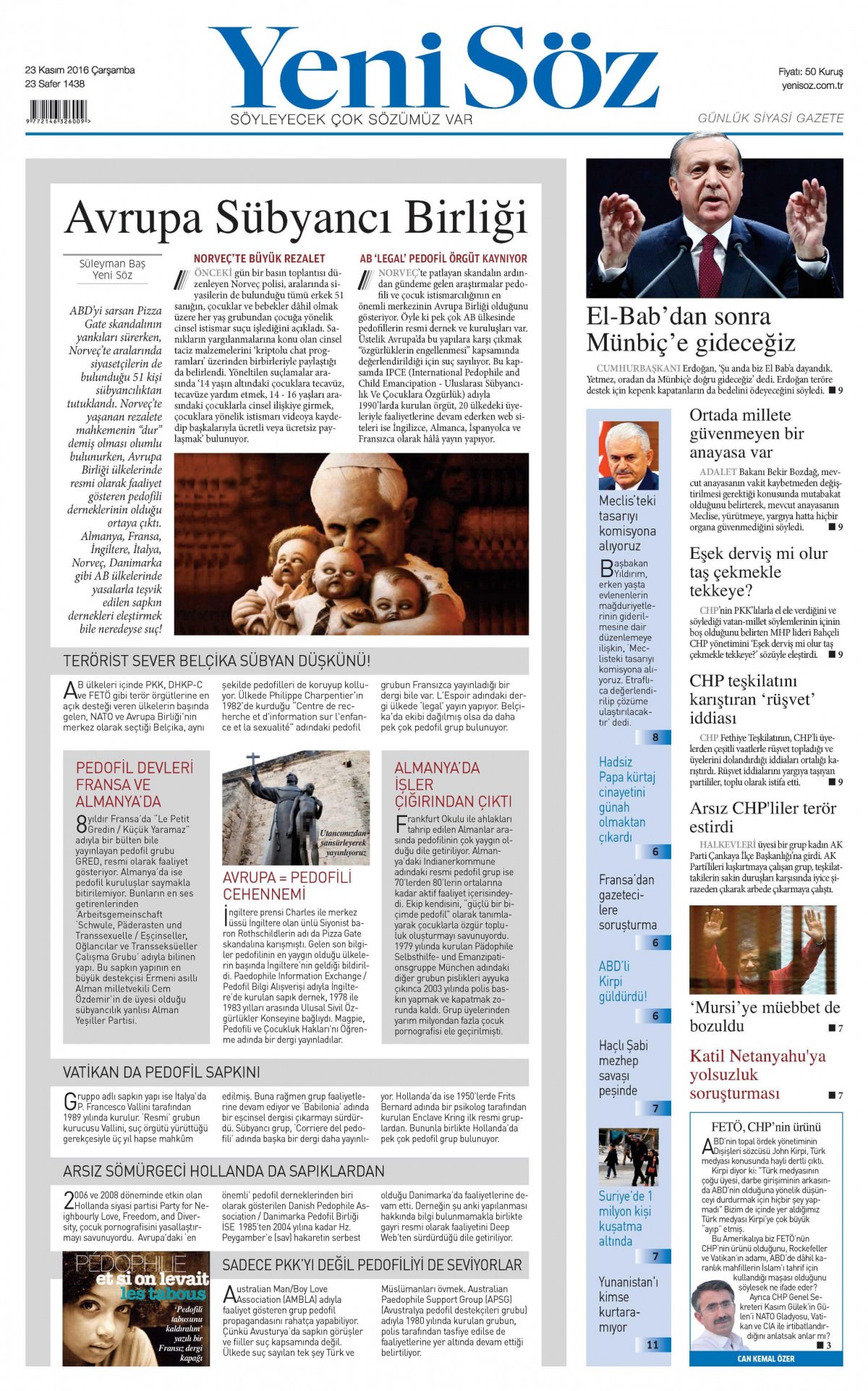 23 Kasım 2016 gazete manşetleri - 583