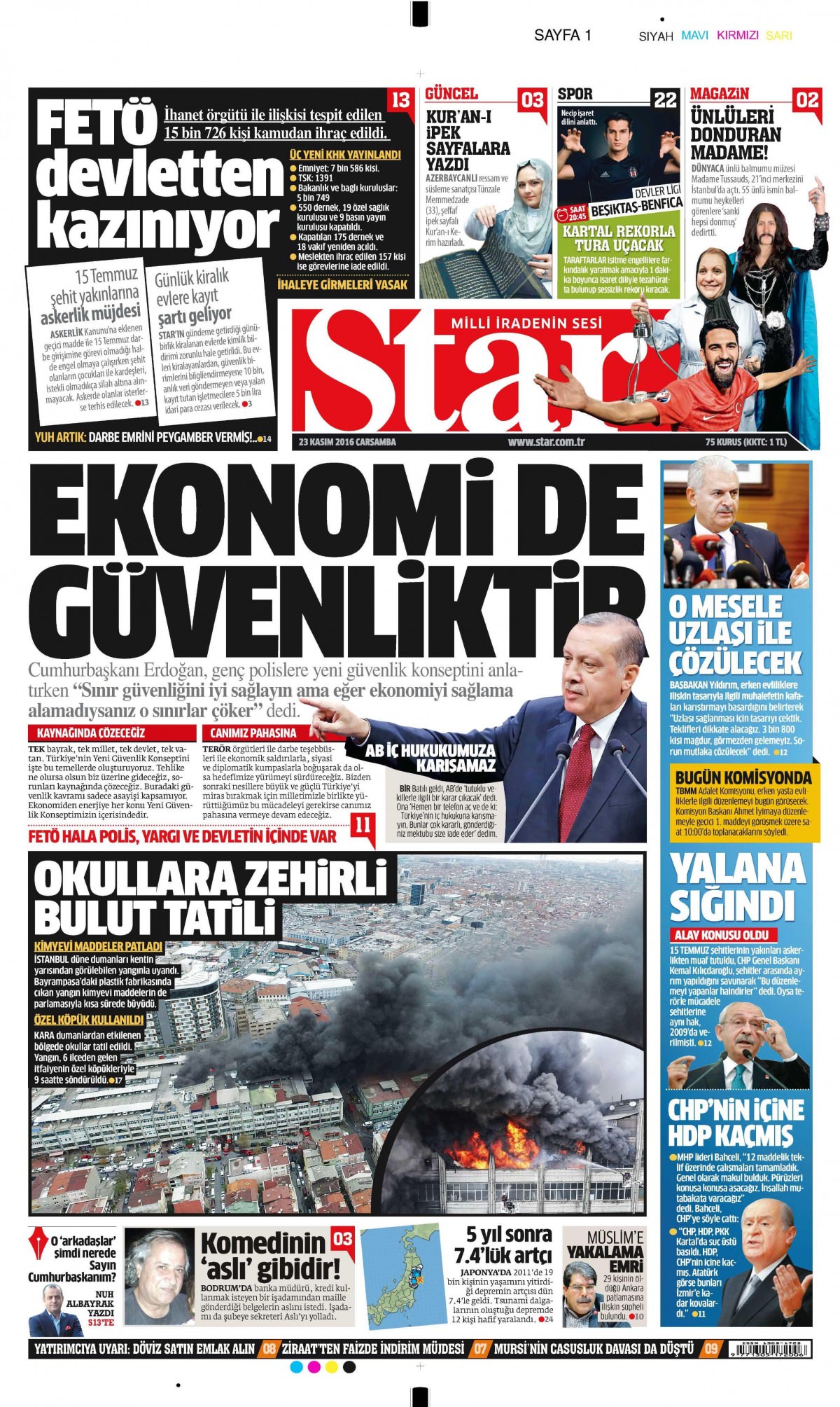 23 Kasım 2016 gazete manşetleri - 675
