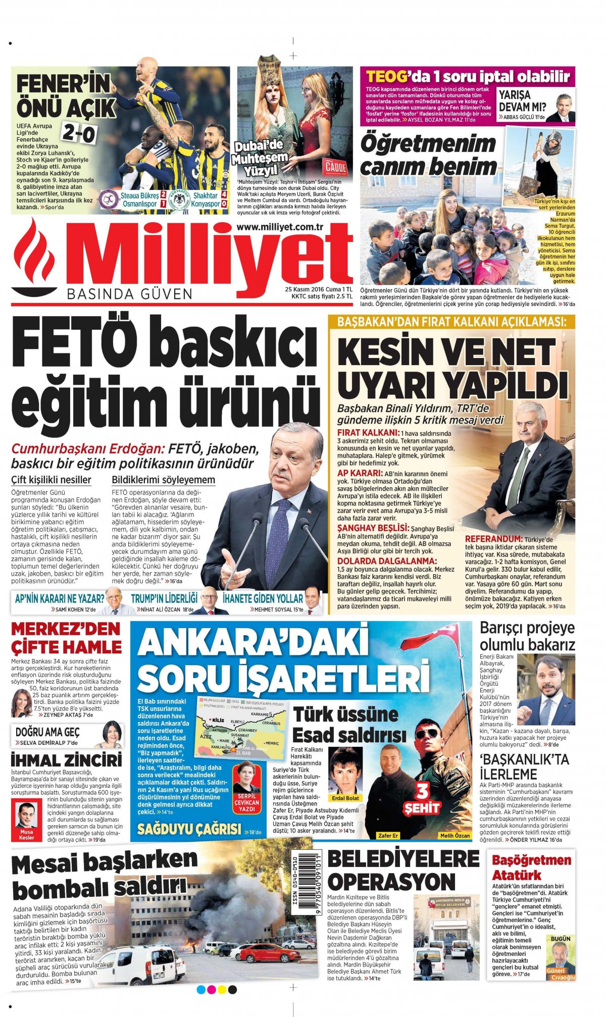 25 Kasım 2016 gazete manşetleri - 893