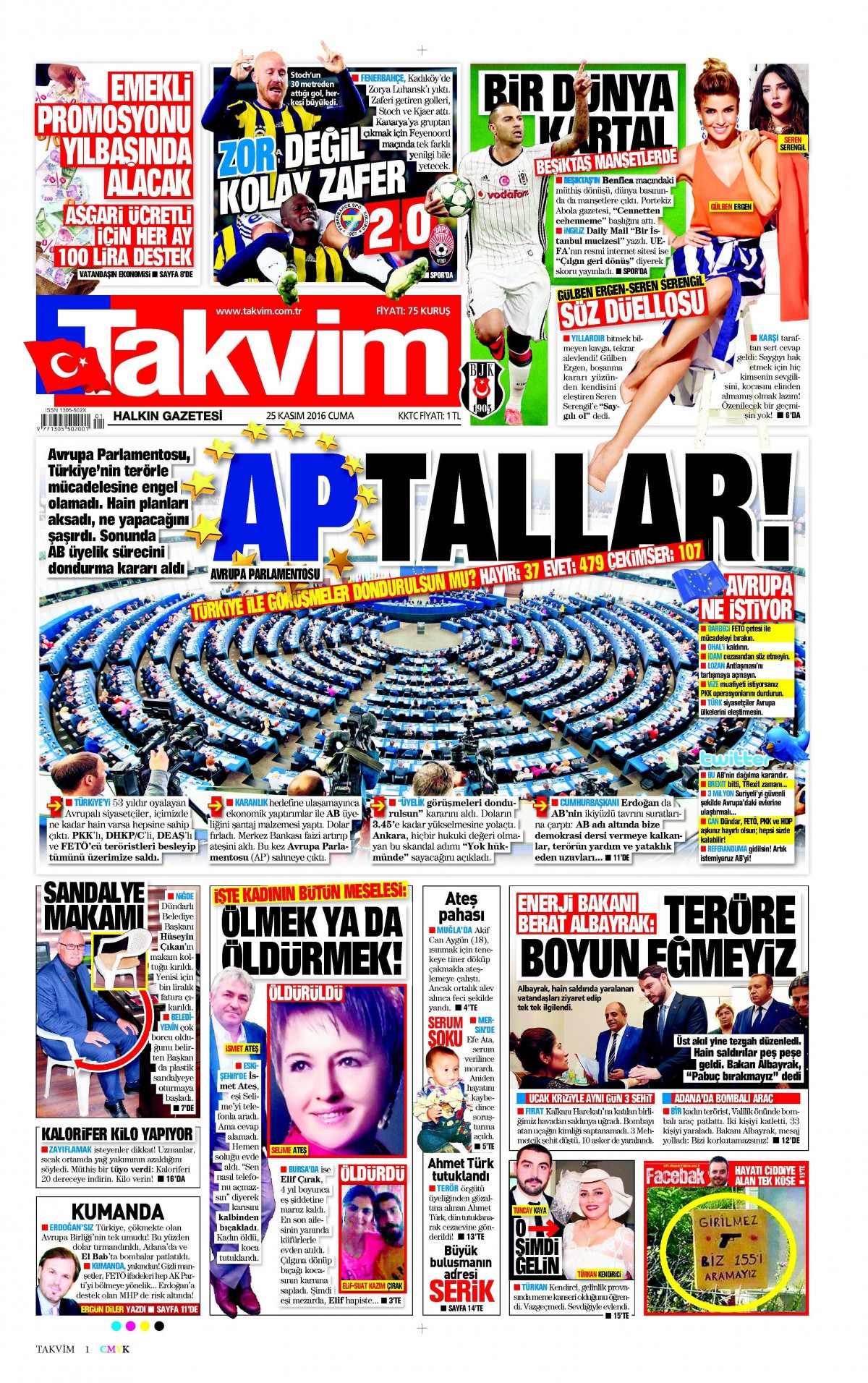 25 Kasım 2016 gazete manşetleri - 893