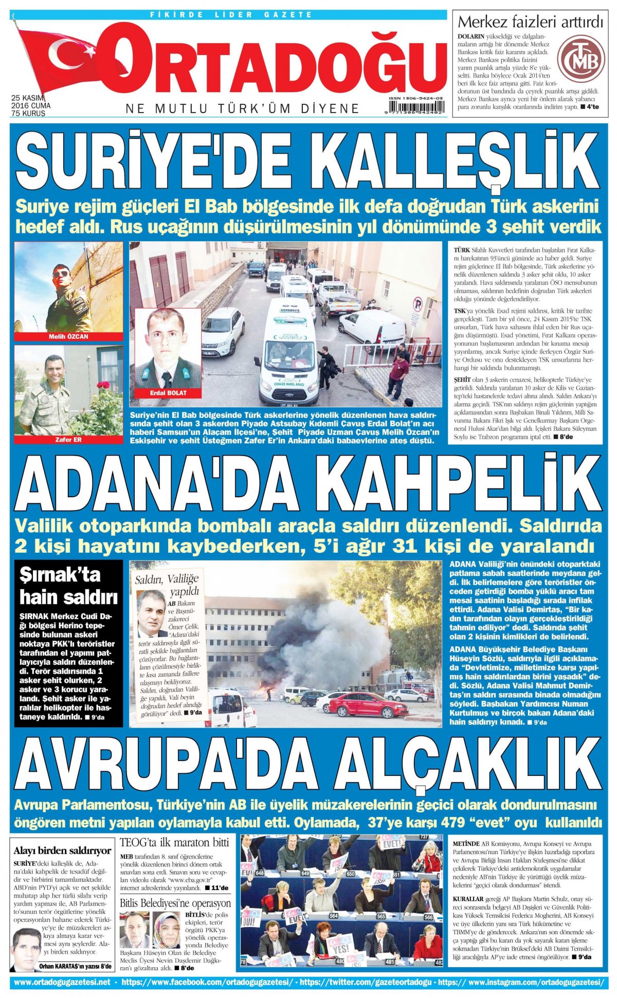 25 Kasım 2016 gazete manşetleri - 577