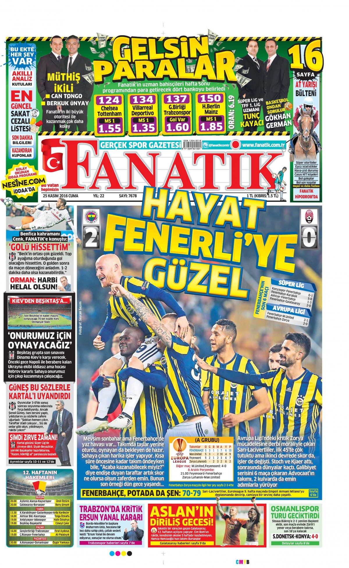 25 Kasım 2016 gazete manşetleri - 753