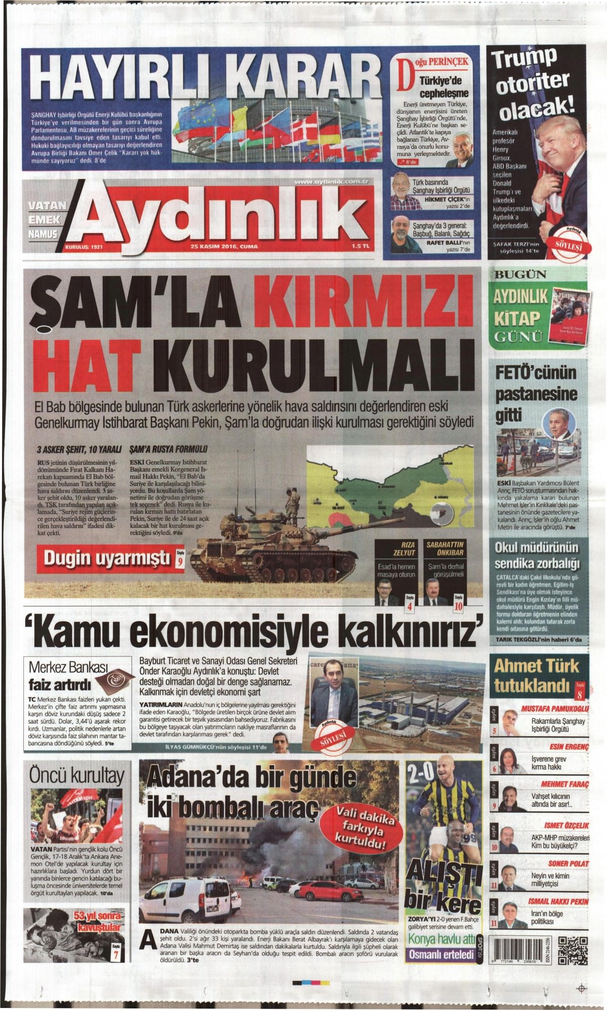 26 Kasım 2016 gazete manşetleri - 849