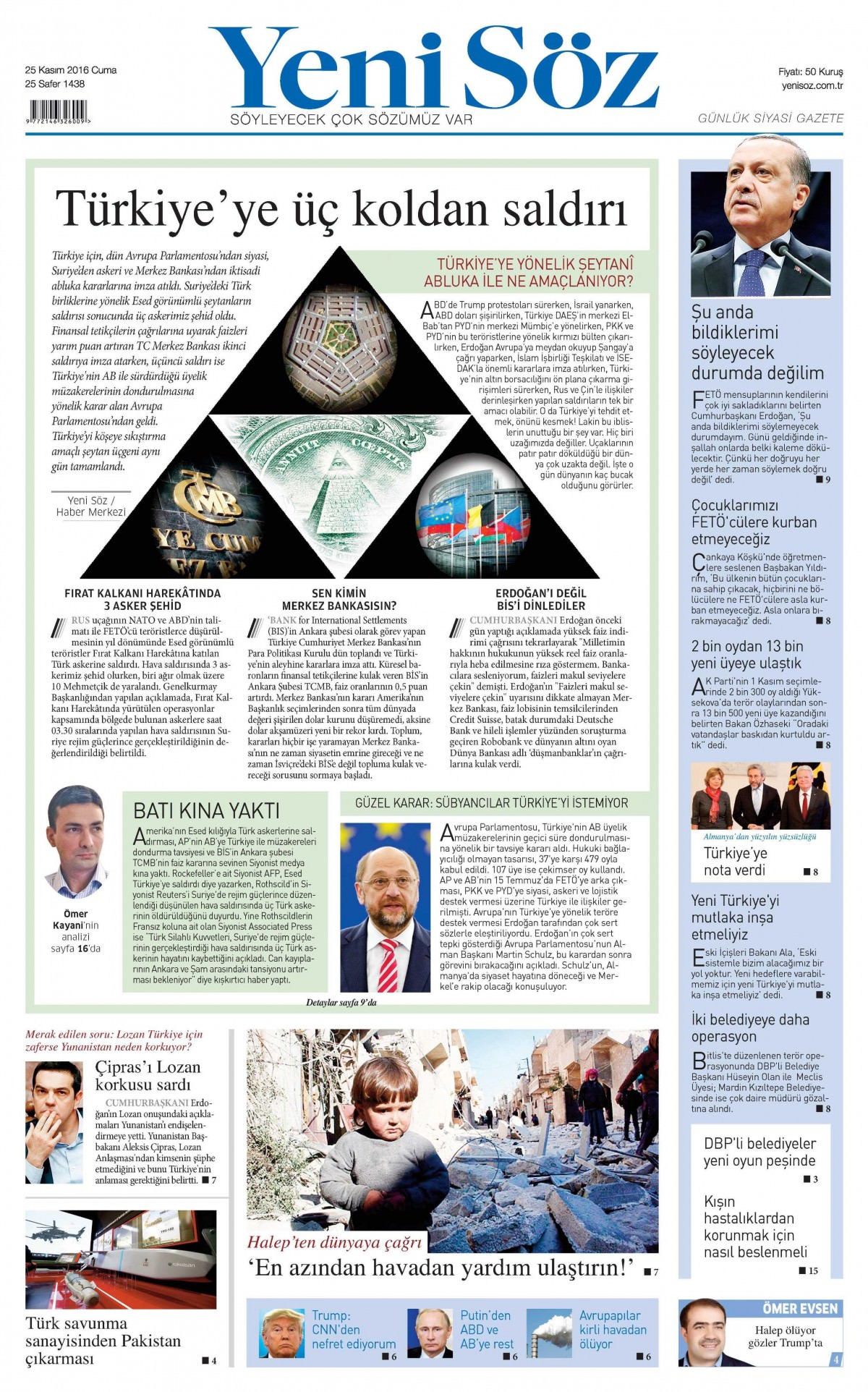 26 Kasım 2016 gazete manşetleri - 856