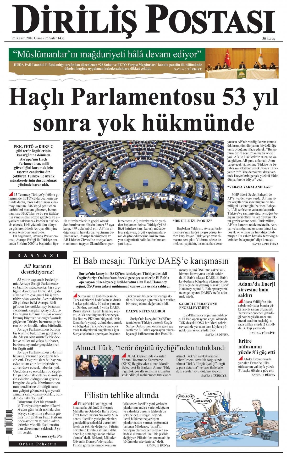 26 Kasım 2016 gazete manşetleri - 517