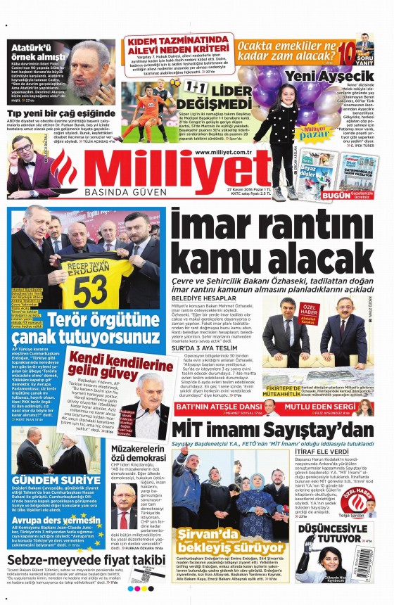 27 Kasım 2016 gazete manşetleri - 623