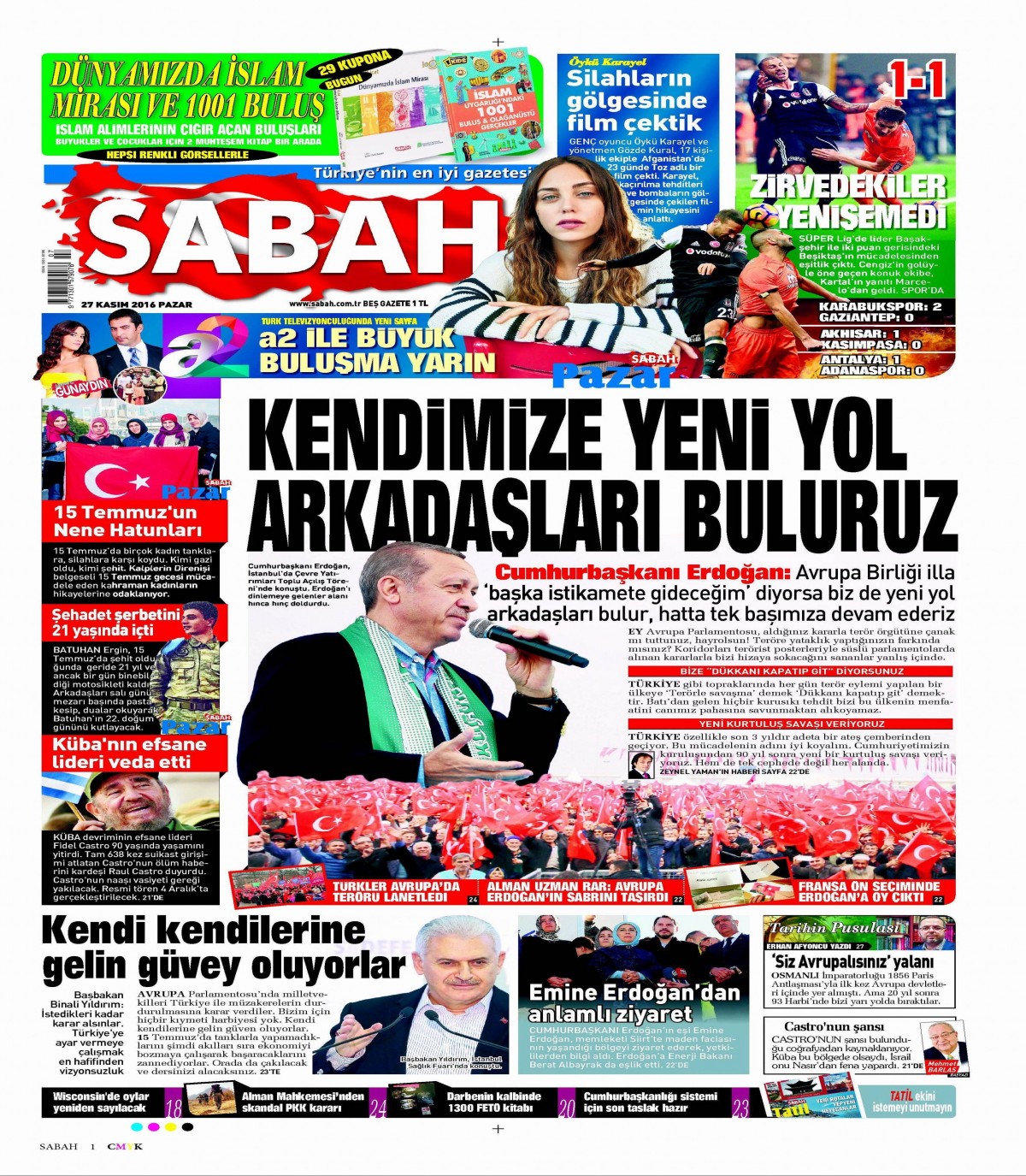 27 Kasım 2016 gazete manşetleri - 559