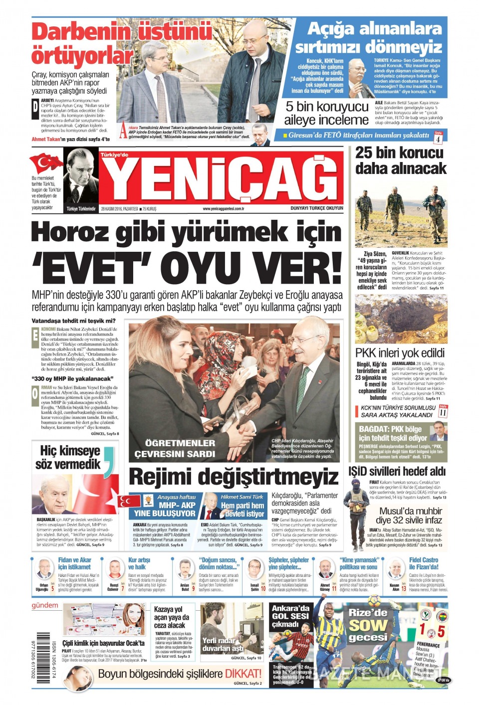 28 Kasım 2016 gazete manşetleri - 591