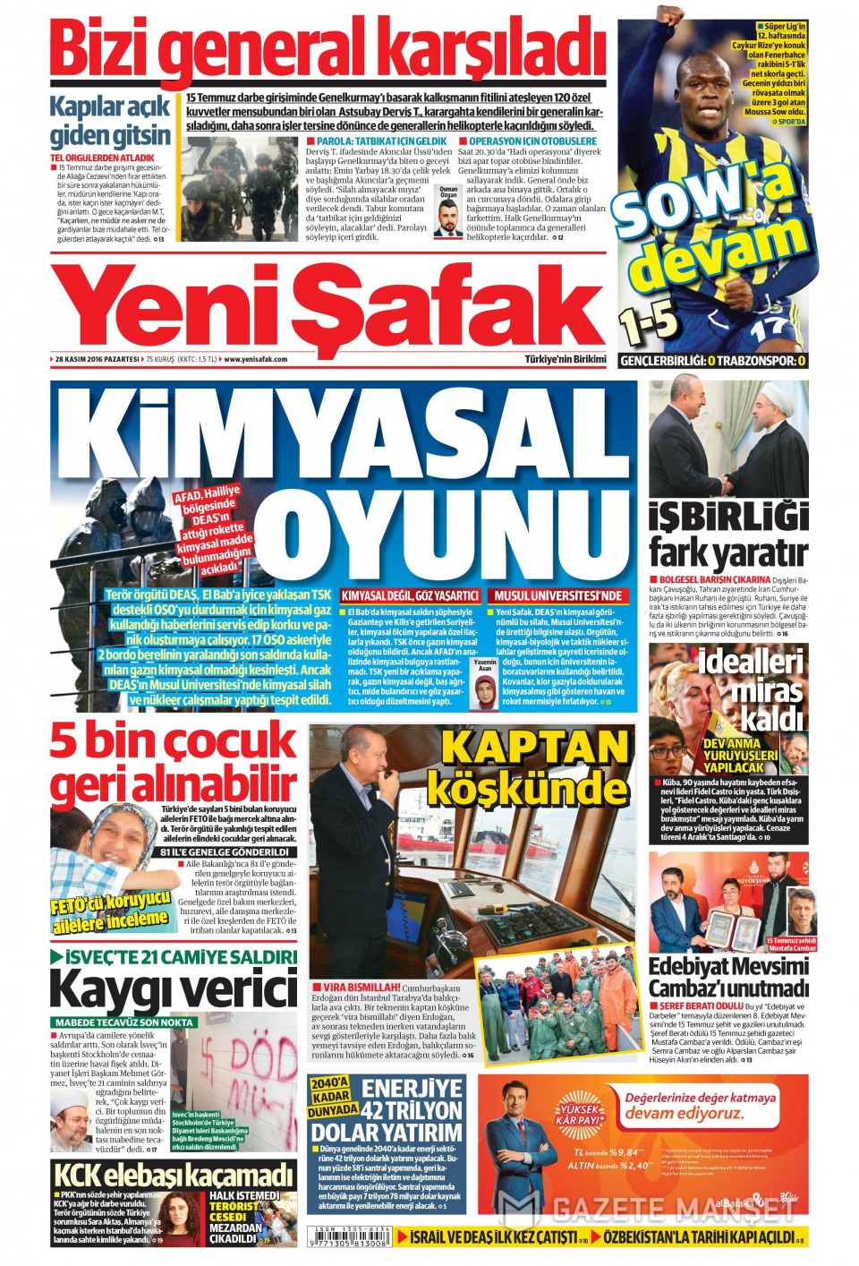 28 Kasım 2016 gazete manşetleri - 694