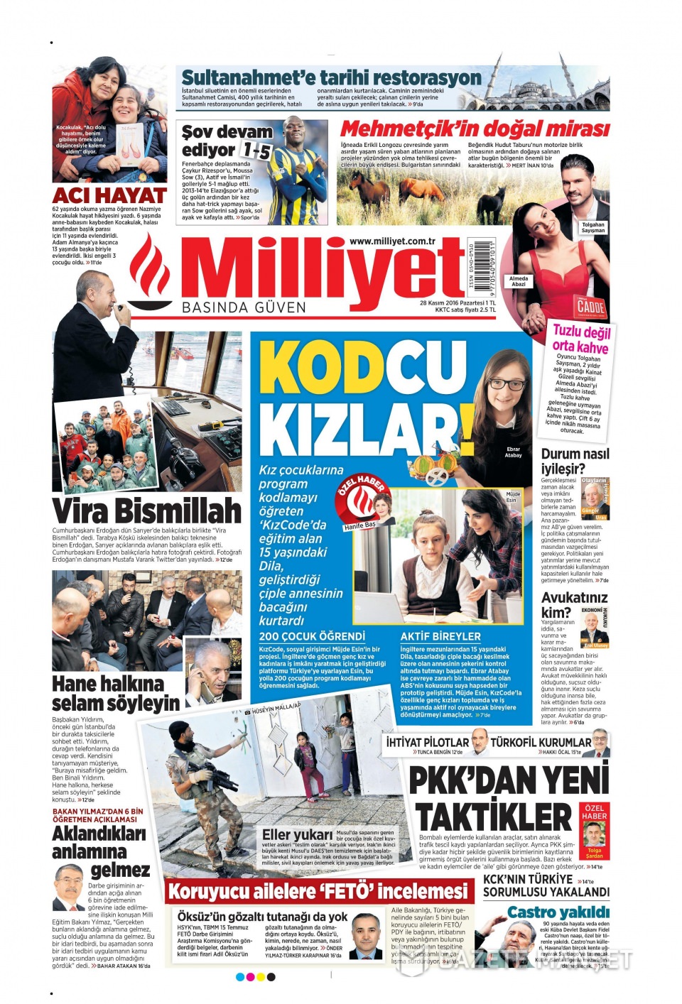 28 Kasım 2016 gazete manşetleri - 842