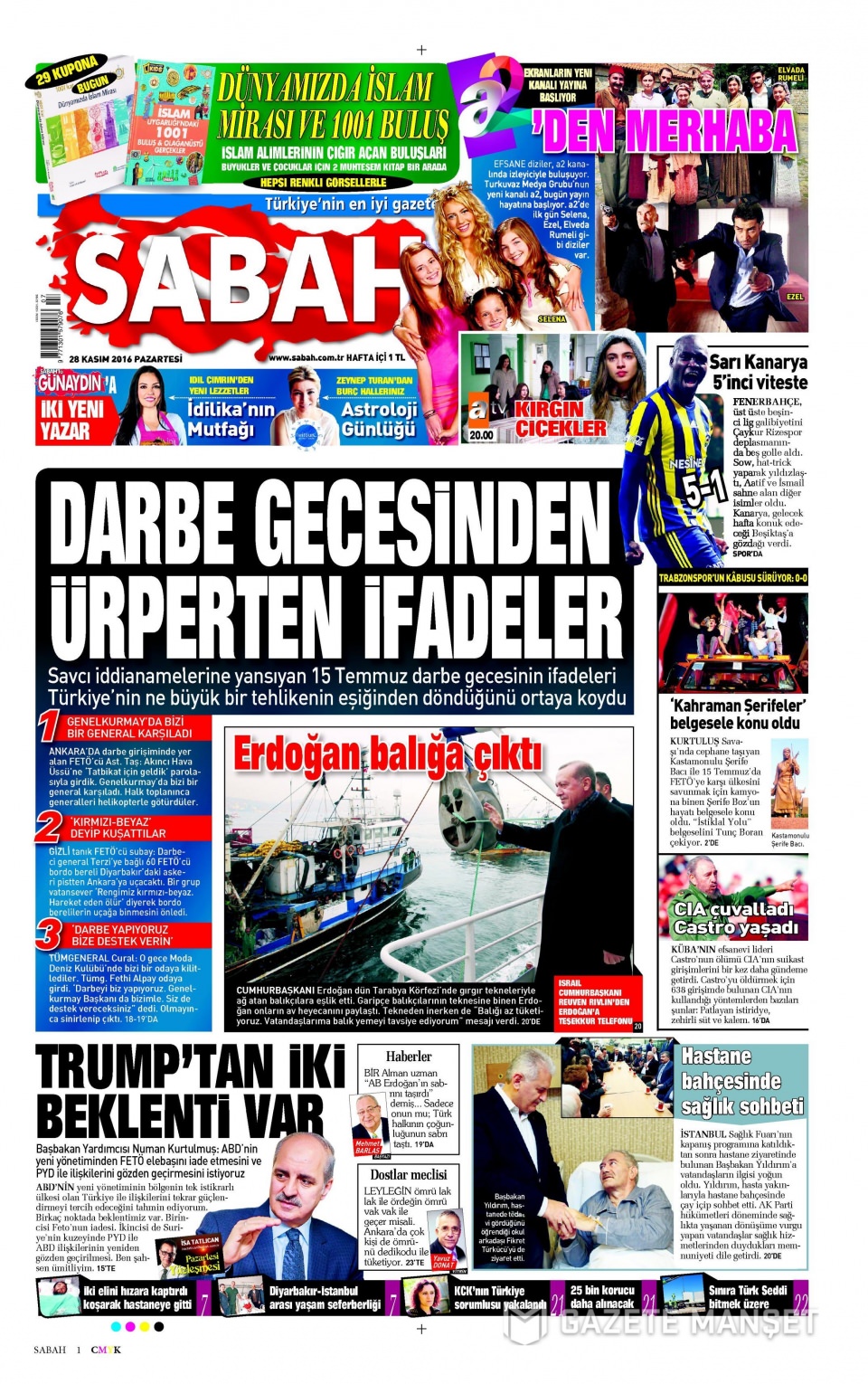 28 Kasım 2016 gazete manşetleri - 630