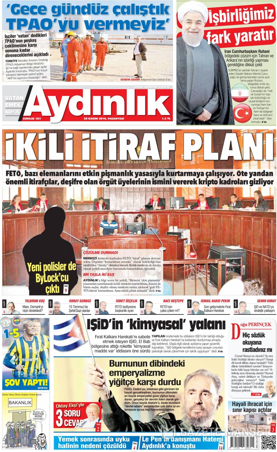 28 Kasım 2016 gazete manşetleri - 810