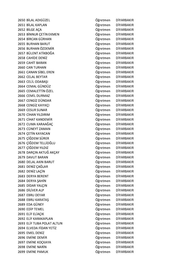 Göreve iade edilen öğretmenlerin tam listesi - 55