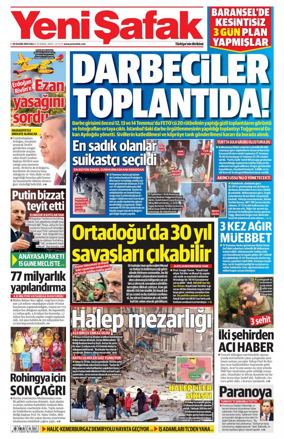 29 Kasım 2016 gazete manşetleri - 968