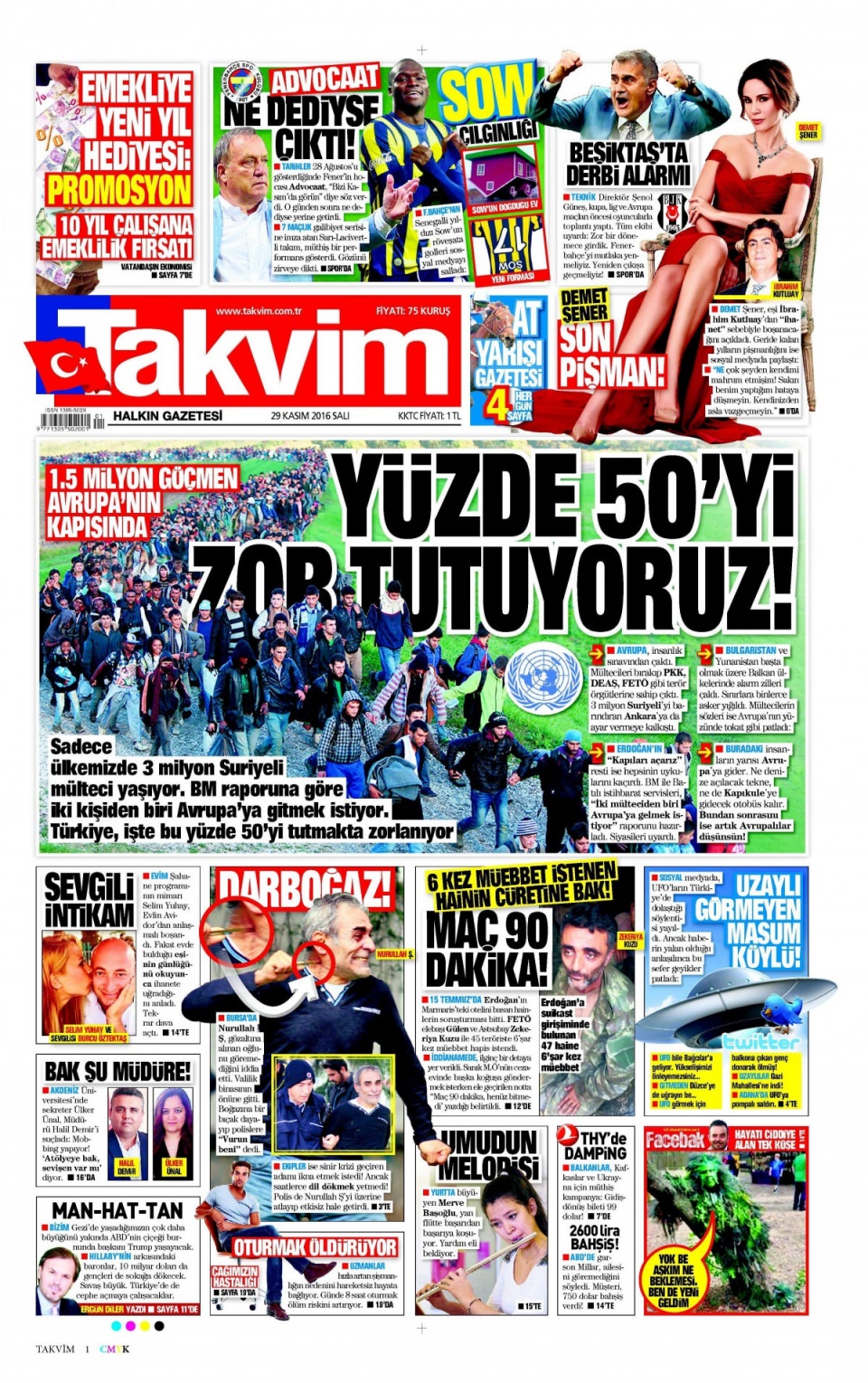 29 Kasım 2016 gazete manşetleri - 585