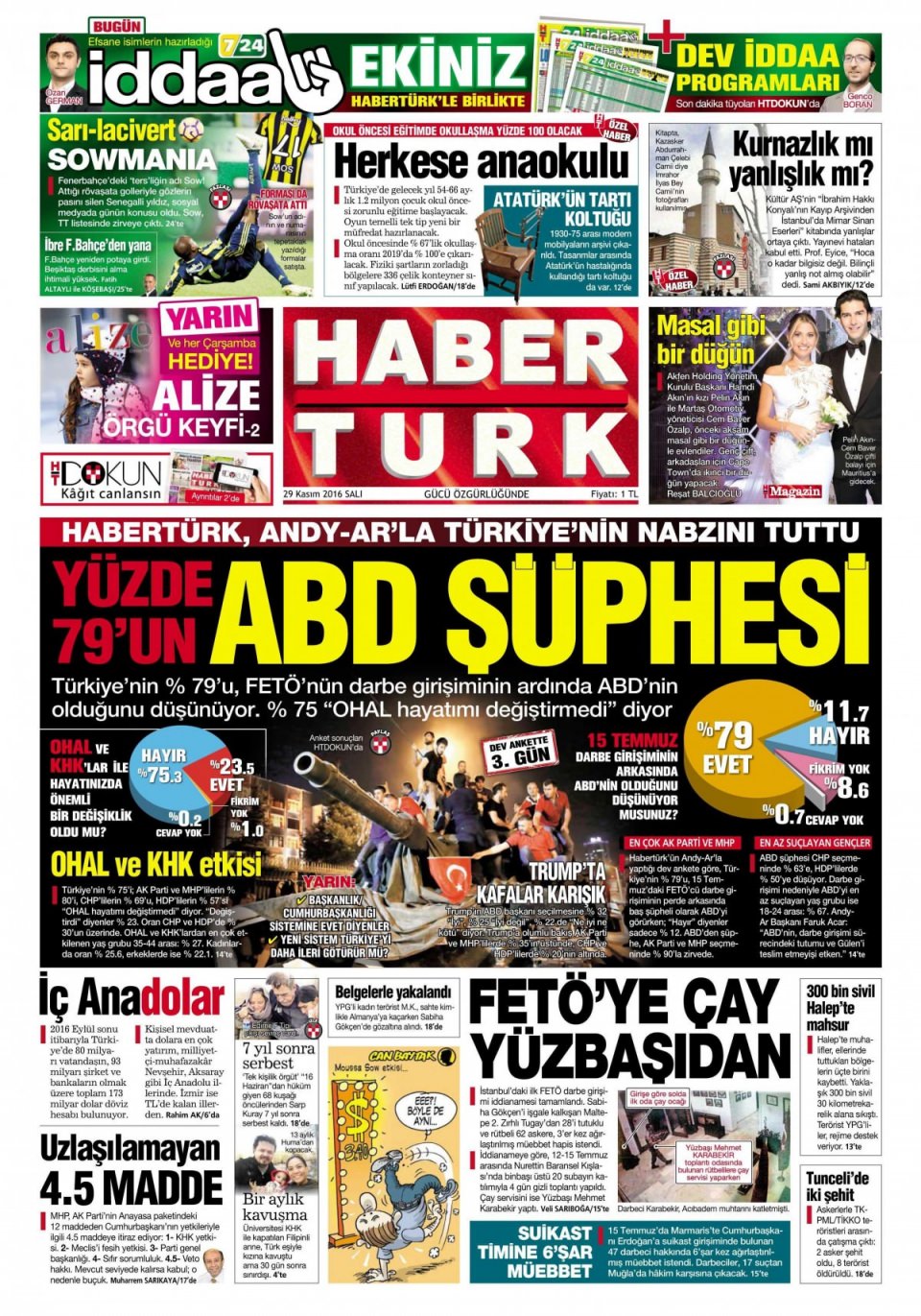 29 Kasım 2016 gazete manşetleri - 579