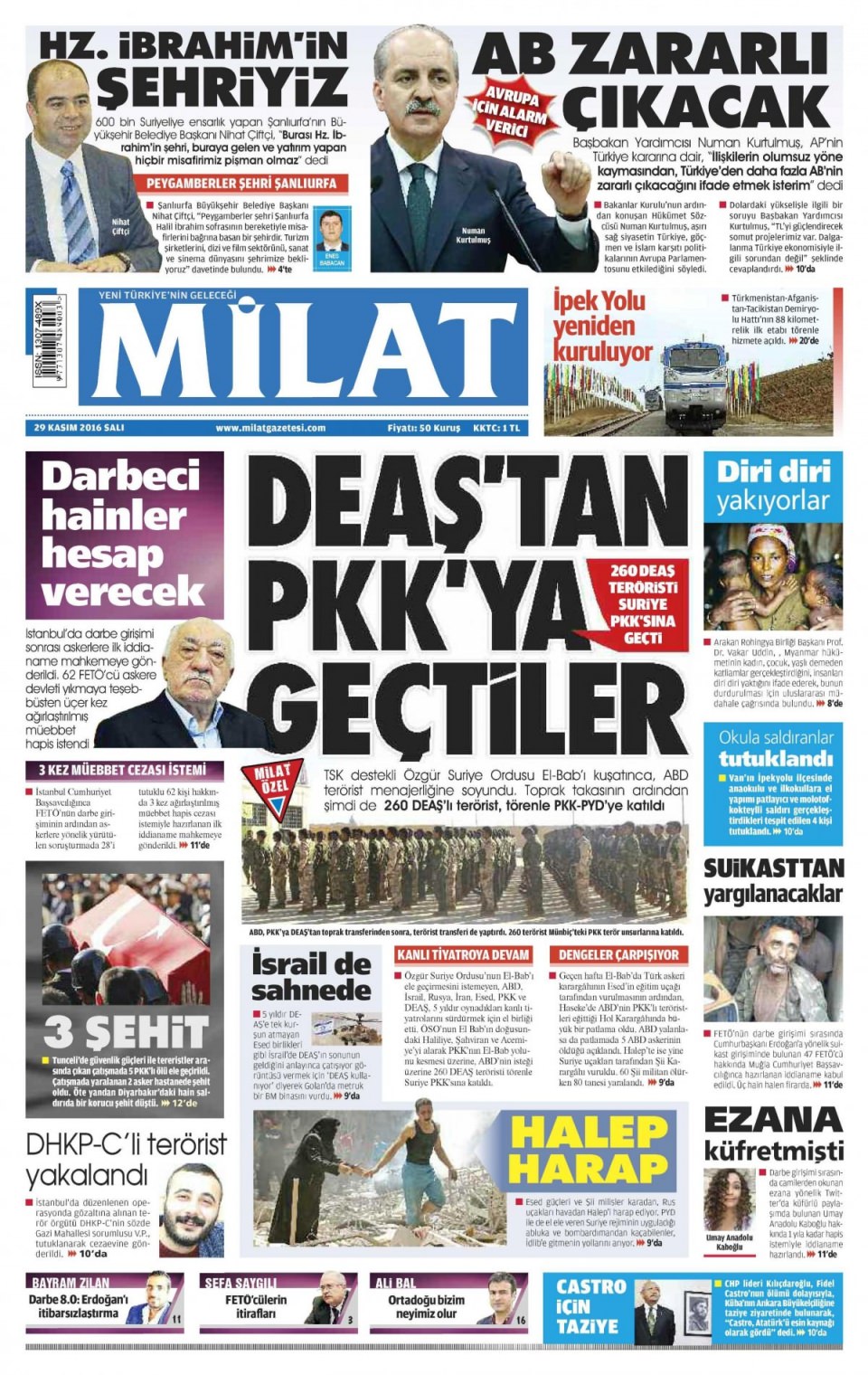 29 Kasım 2016 gazete manşetleri - 205