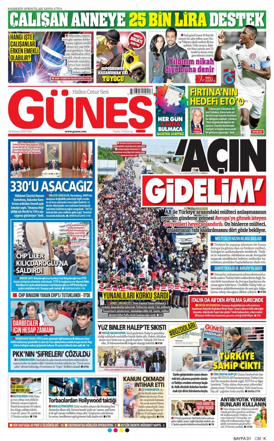 29 Kasım 2016 gazete manşetleri - 539