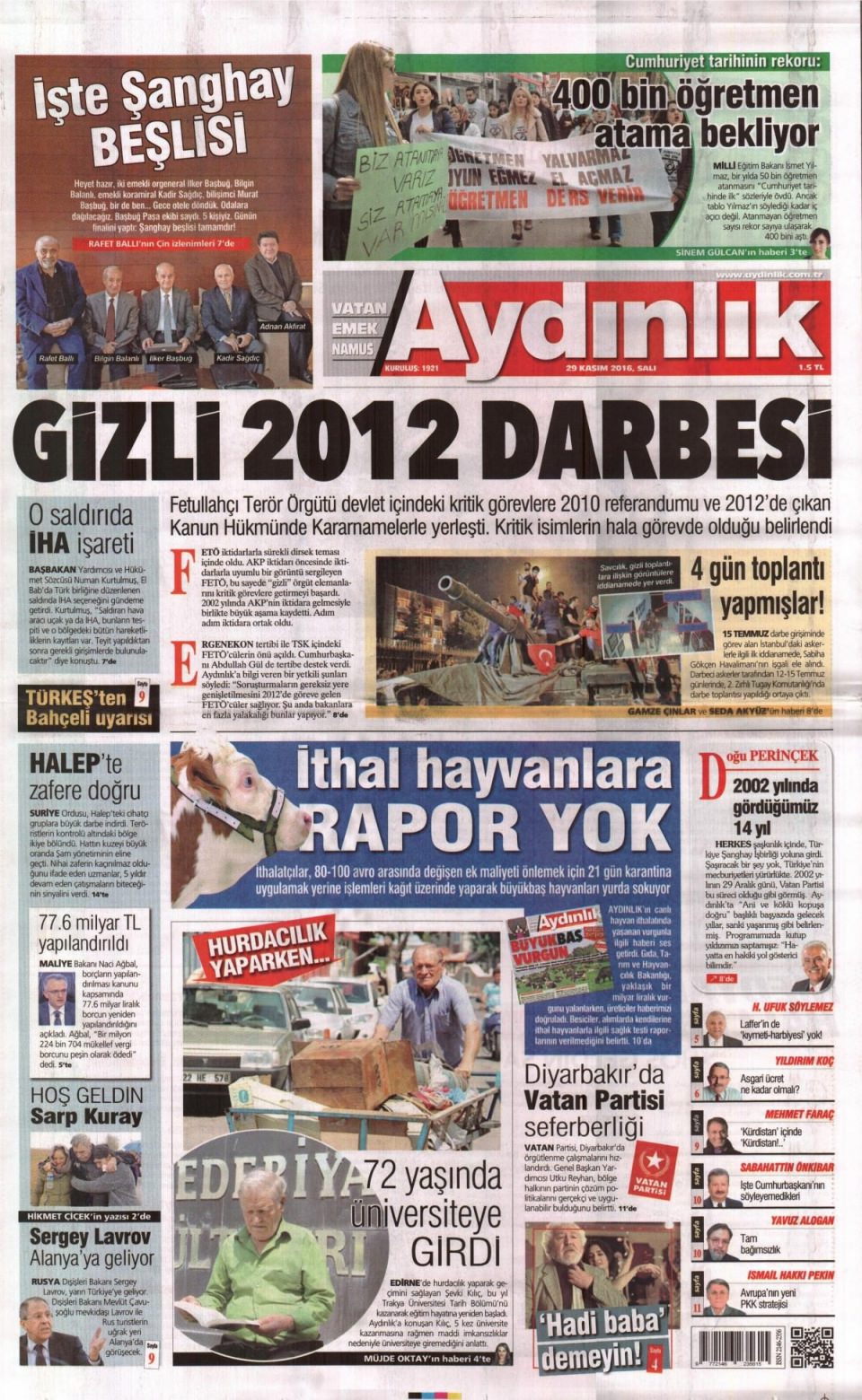 29 Kasım 2016 gazete manşetleri - 793