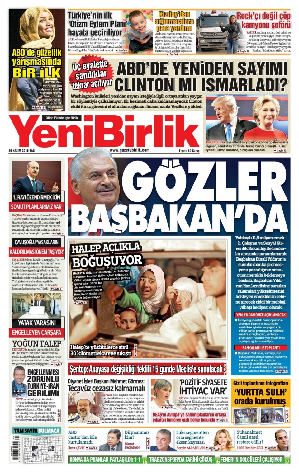 29 Kasım 2016 gazete manşetleri - 593