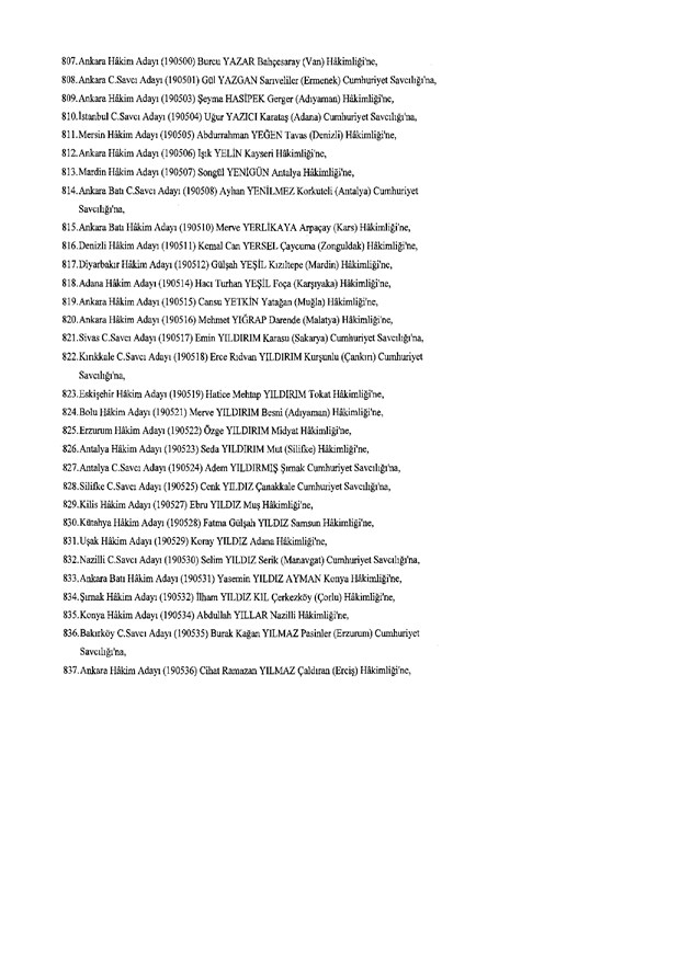 Hakim ve savcıların atama listesi (29 Kasım 2016) - 49