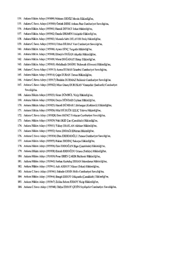Hakim ve savcıların atama listesi (29 Kasım 2016) - 63