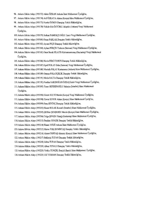 Hakim ve savcıların atama listesi (29 Kasım 2016) - 80
