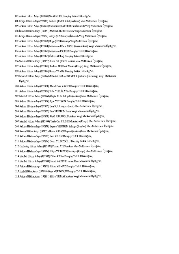 Hakim ve savcıların atama listesi (29 Kasım 2016) - 83