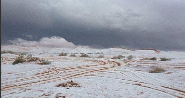 Suudi Arabistan'da çöle kar yağdı - 7