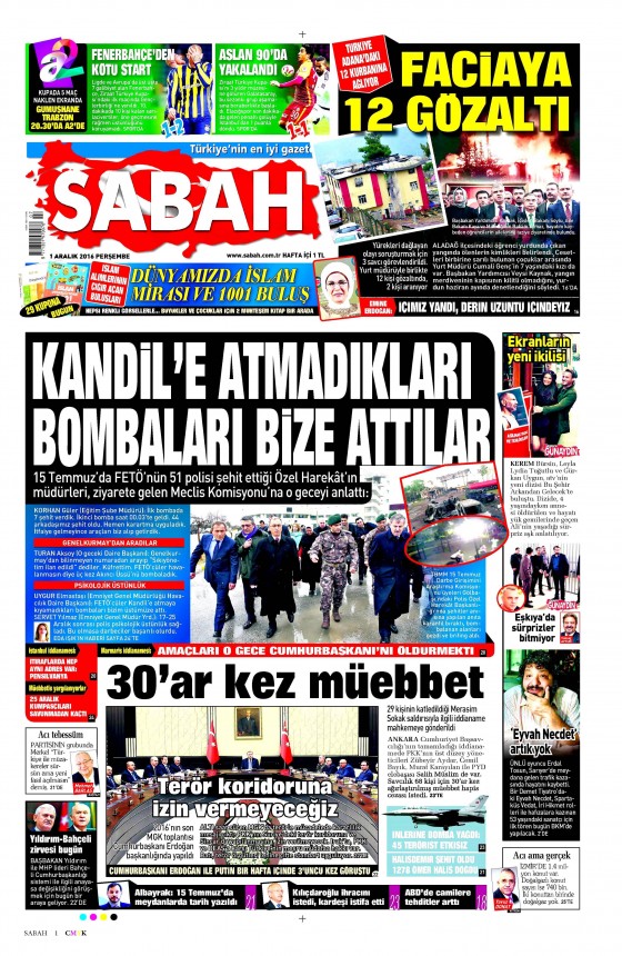 Gazete Manşetleri (01.12.2016) - 1