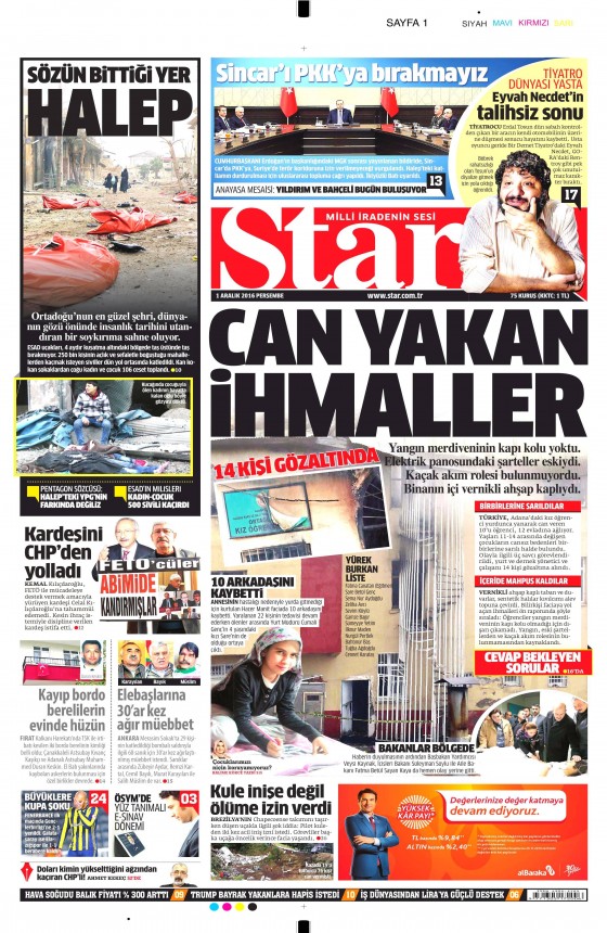 Gazete Manşetleri (01.12.2016) - 7
