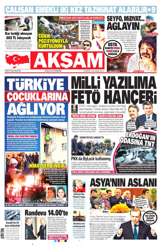 Gazete Manşetleri (01.12.2016) - 10