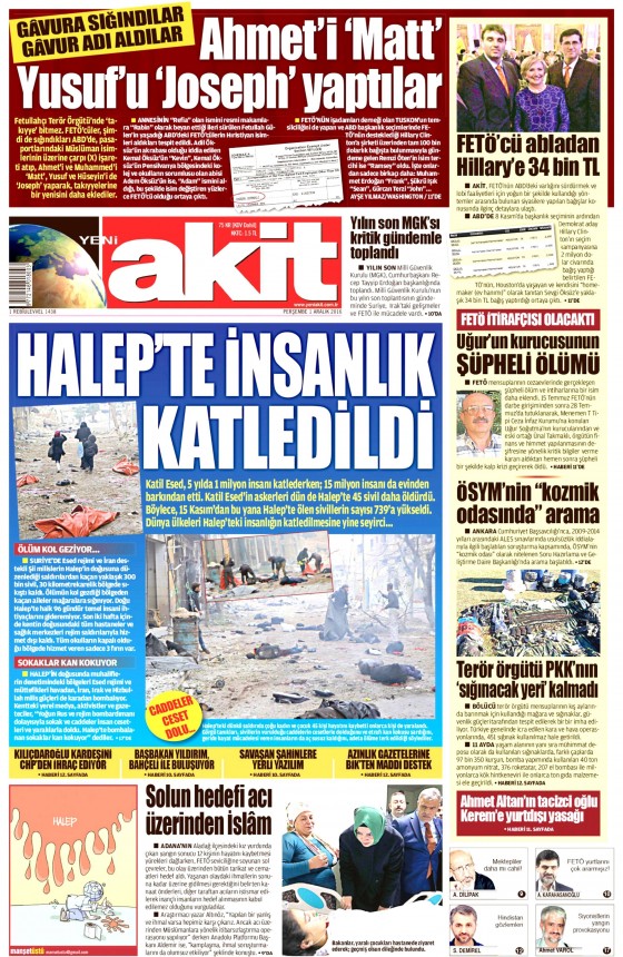 Gazete Manşetleri (01.12.2016) - 13