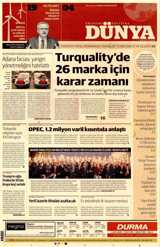 Gazete Manşetleri (01.12.2016) - 15