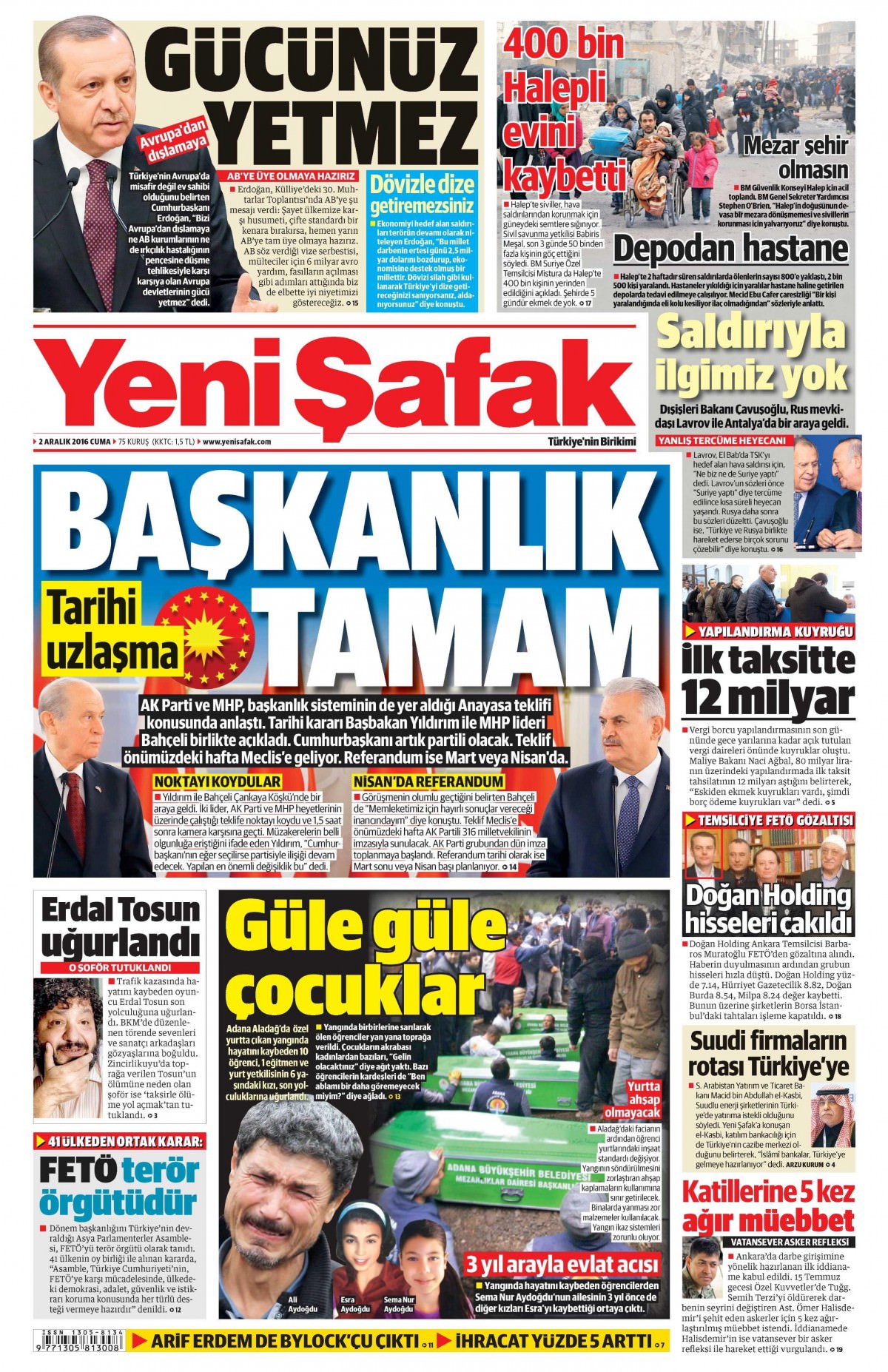 2 Aralık  2016 gazete manşetleri - 22