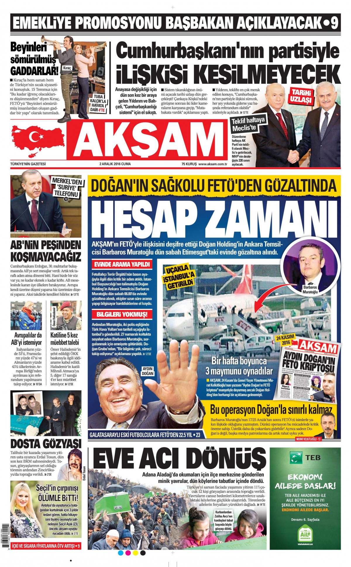 2 Aralık  2016 gazete manşetleri - 14