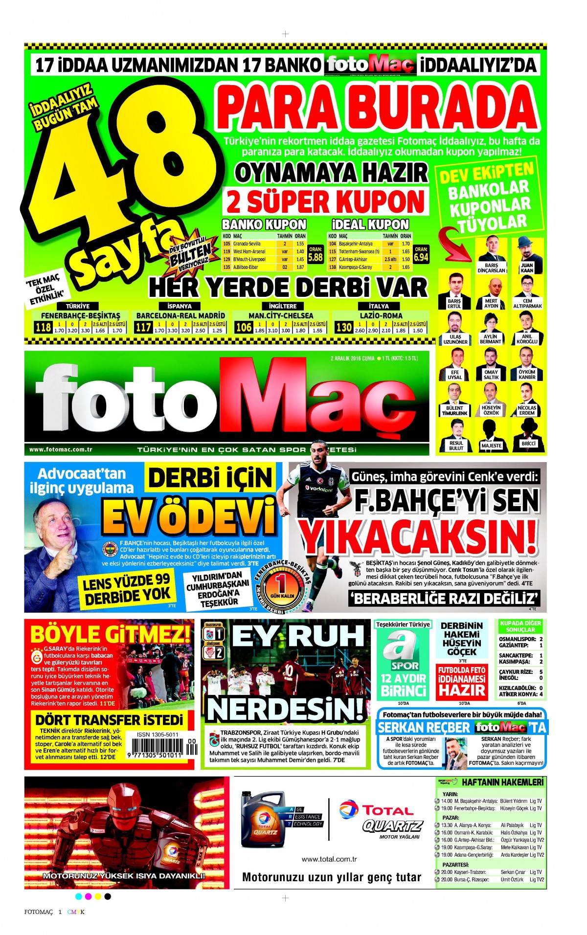 2 Aralık  2016 gazete manşetleri - 9