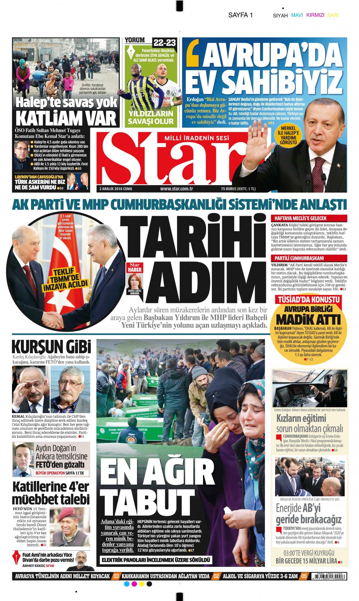 2 Aralık  2016 gazete manşetleri - 23