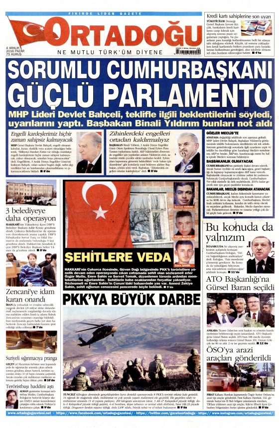 4 Aralık 2016 gazete manşetleri - 576