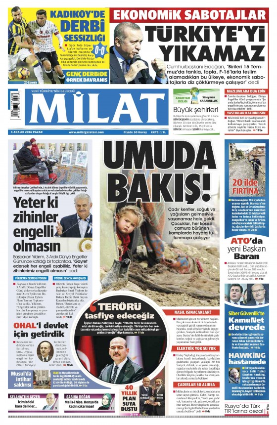4 Aralık 2016 gazete manşetleri - 586