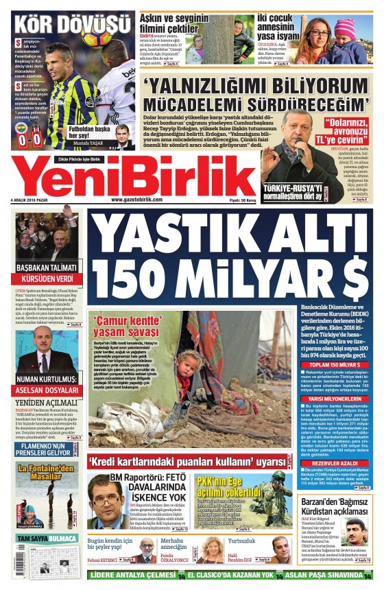 4 Aralık 2016 gazete manşetleri - 590