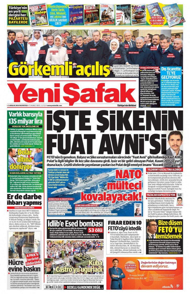 5 Aralık 2016 gazete manşetleri - 188