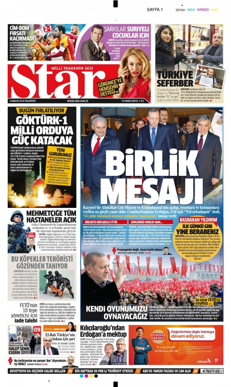 5 Aralık 2016 gazete manşetleri - 28