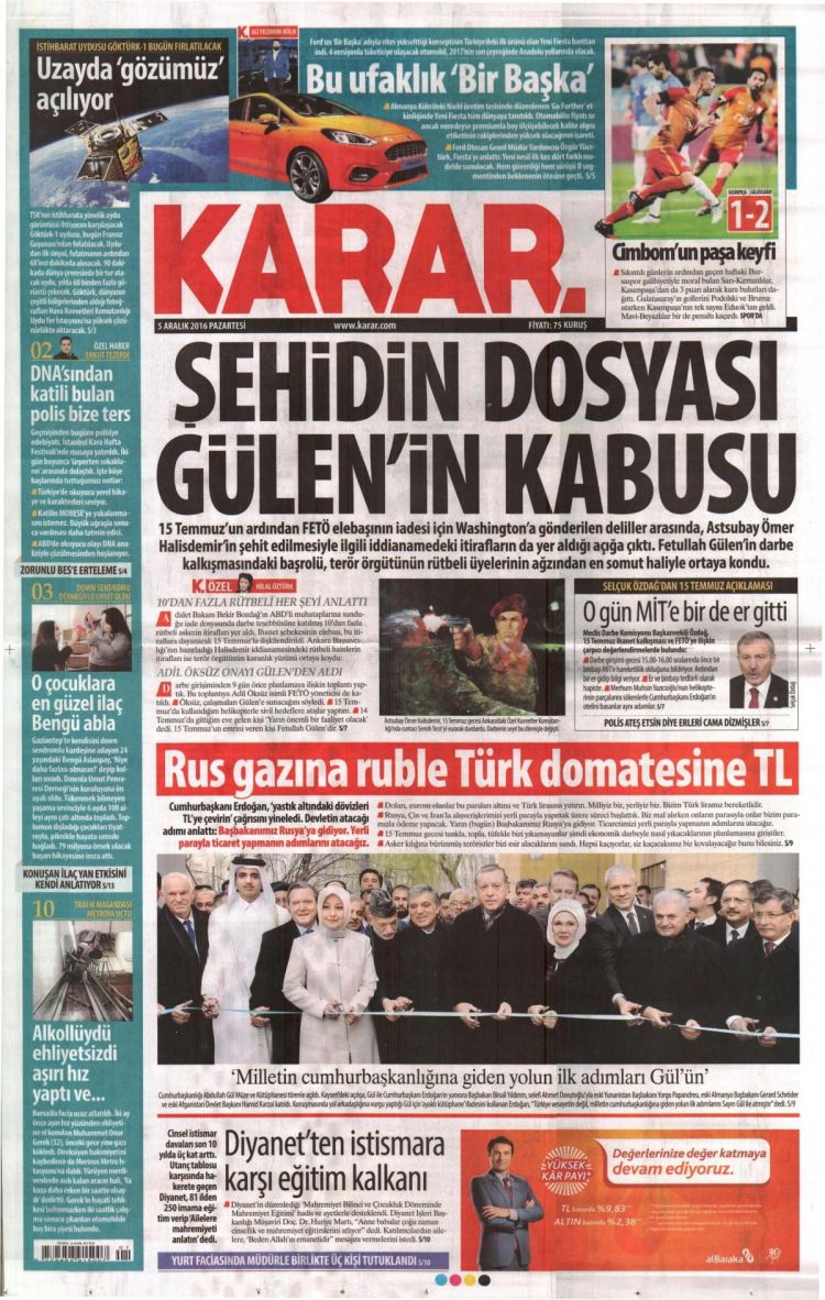 5 Aralık 2016 gazete manşetleri - 48