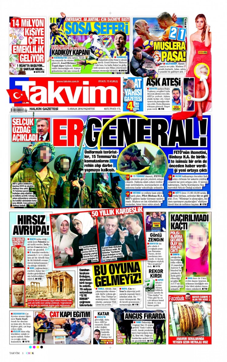 5 Aralık 2016 gazete manşetleri - 524