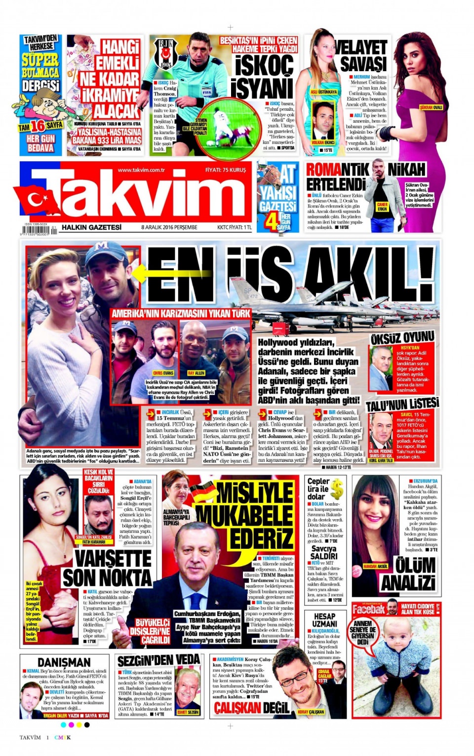 8 Aralık 2016 gazete manşetleri - 387